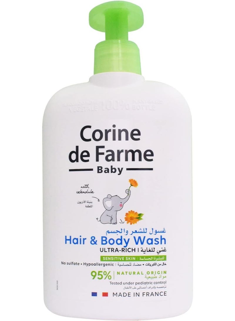 Corine De Farme Baby Hair & Body Wash Sulfate Free With Calendula 500 ML